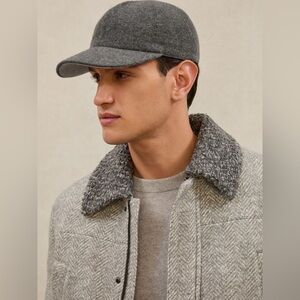 NWT REISS Blake Atelier 100% Cashmere Cap in Mid Grey